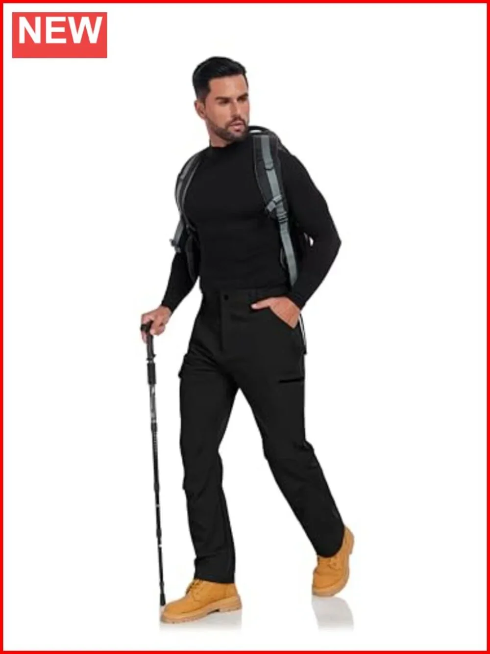 Men's Hiking Cargo Pants Lightweight Quick-Dry Waterproof Stretch 6 Pockets